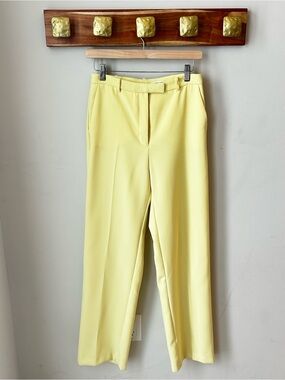 BNWT Mango Butter Yellow Wide Leg Pants Size 4 Summer Career Wear